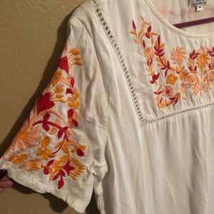 NWOT embroidered white dress